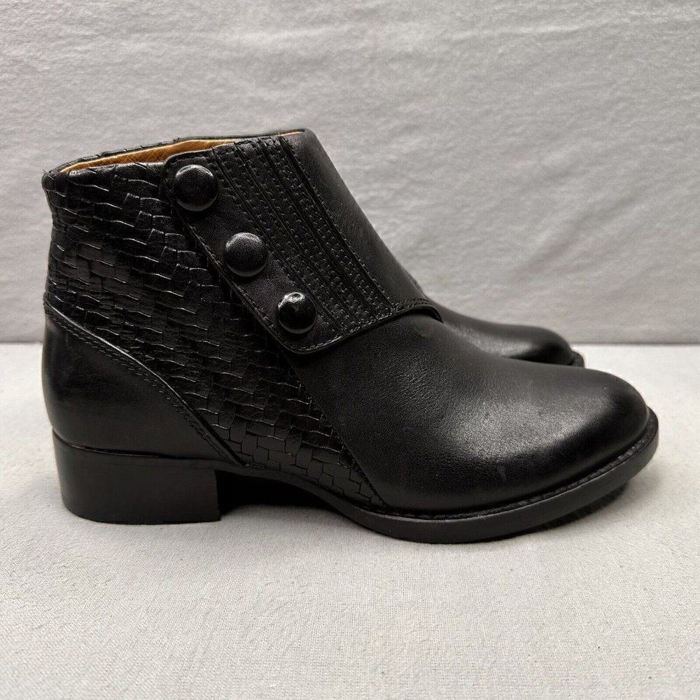 Ariat Spat Womens Size 6 (B) Ankle Boots Black Leather Pull On Snap Closure - Picture 1 of 8